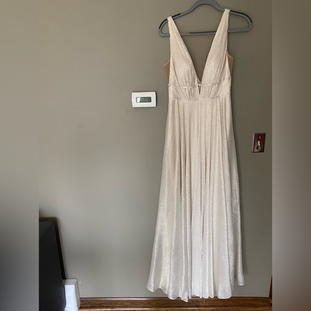 NWT BHLDN x JENNY YOO •RARE• Carmen Shimmer Maxi Dress Size 6 - Picture 8 of 16